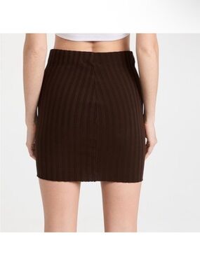 NWT cotton citizen brown ribbed Knit Mini Skirt SZ small